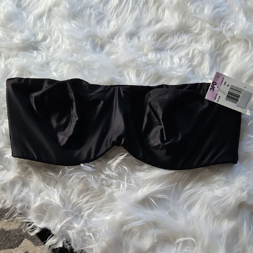 NWT Black Strapless Bandeau Bra 36D